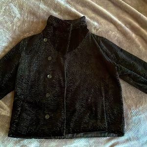 Black Bernardo fur coat